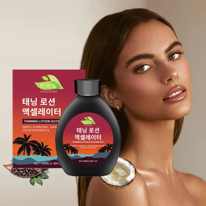 HANCHOBIT Black Body Lotion for Tanning - Moisturizing, Non-Sticky Formula - Image 2