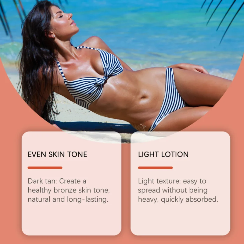 HANCHOBIT Black Body Lotion for Tanning - Moisturizing, Non-Sticky Formula - Image 4