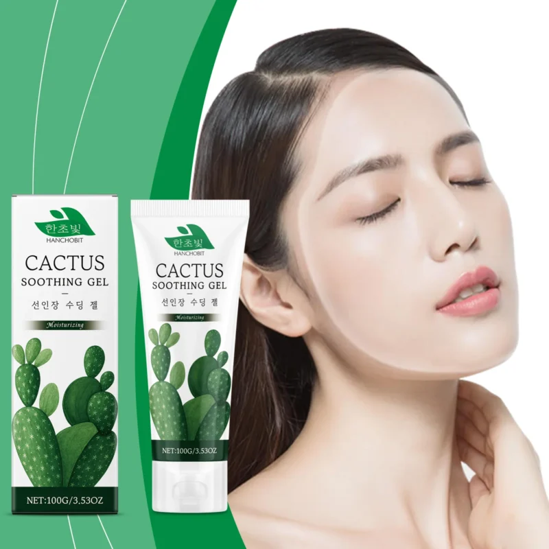 HANCHOBIT Cactus Soothing Gel: Hydrating Moisturizer for Face & Body, Post-Sun Care - Image 2