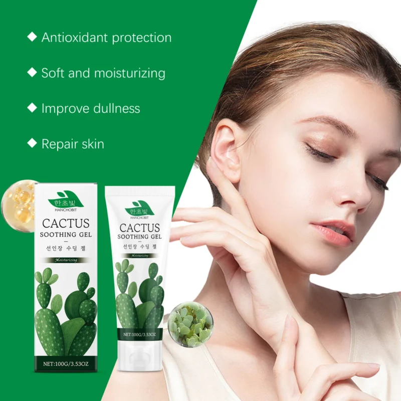 HANCHOBIT Cactus Soothing Gel: Hydrating Moisturizer for Face & Body, Post-Sun Care - Image 4