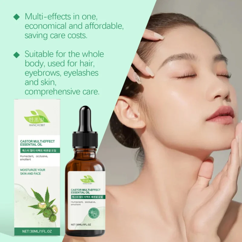 HANCHOBIT Castor Oil for Hair, Skin, Eyelashes & Eyebrows - Image 3