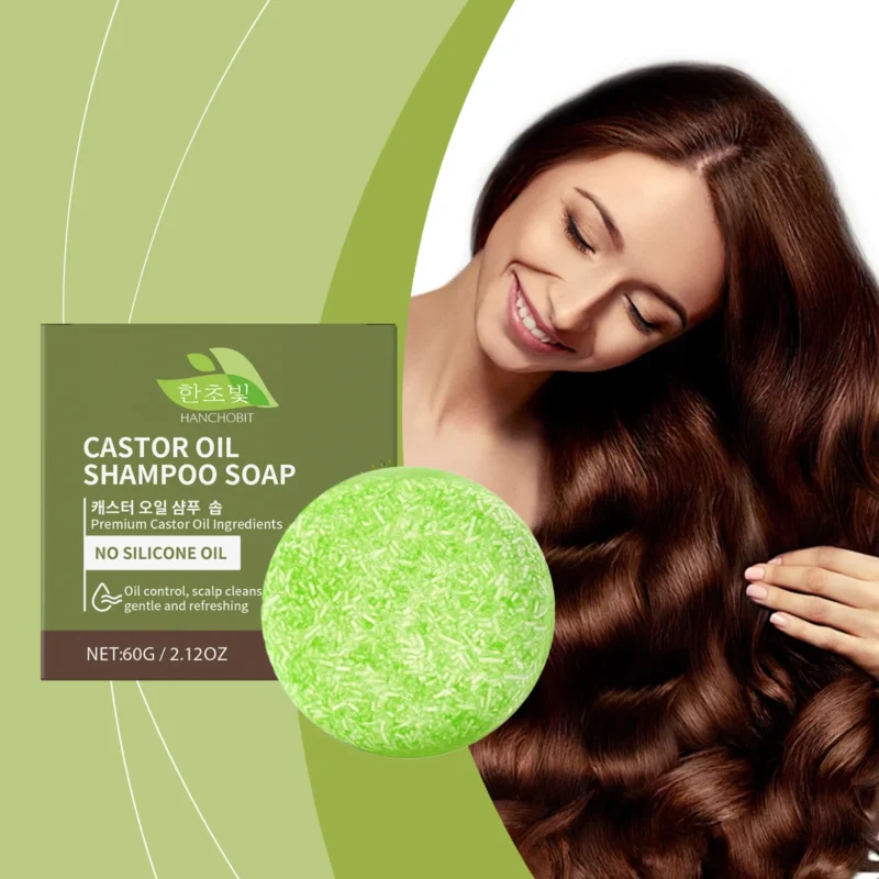 HANCHOBIT Castor Oil Shampoo Soap - Gentle Hair Cleansing & Nourishment - Image 2