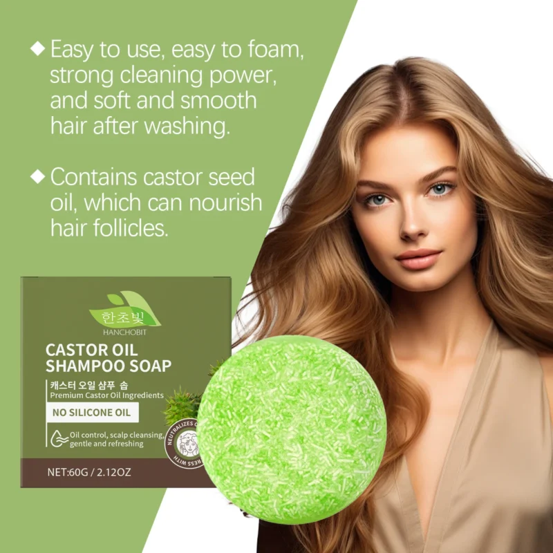 HANCHOBIT Castor Oil Shampoo Soap - Gentle Hair Cleansing & Nourishment - Image 3