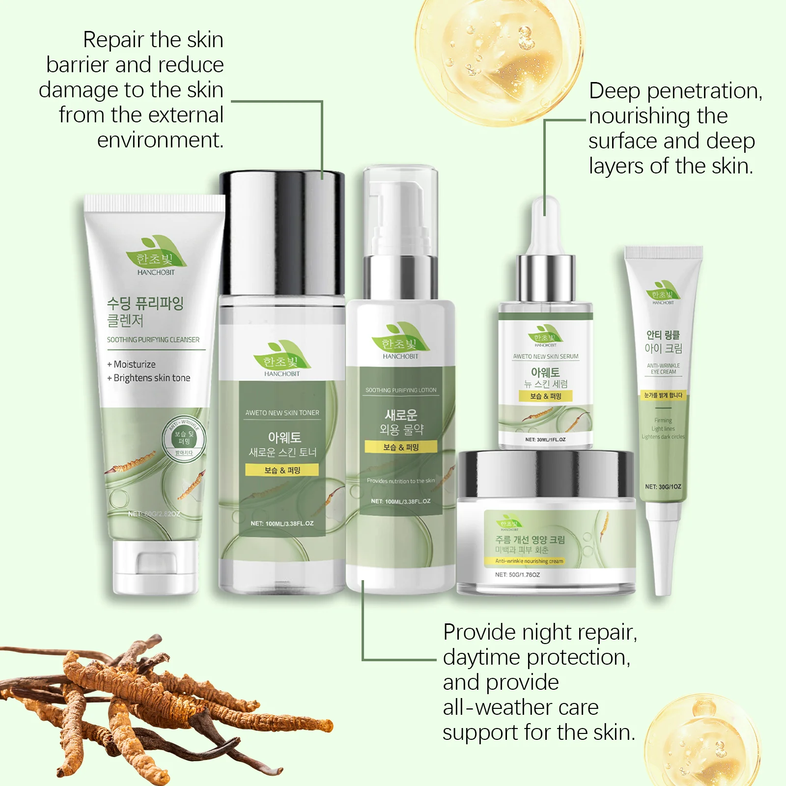 hanchobit cordyceps skin care set moisturizing hydrating HANCHOBIT HX 42 491