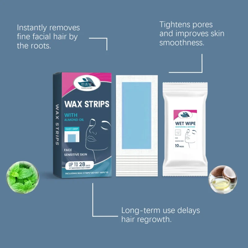 HANCHOBIT Facial Hair Removal Wax Paper - Gentle, Clean, Portable - Image 4
