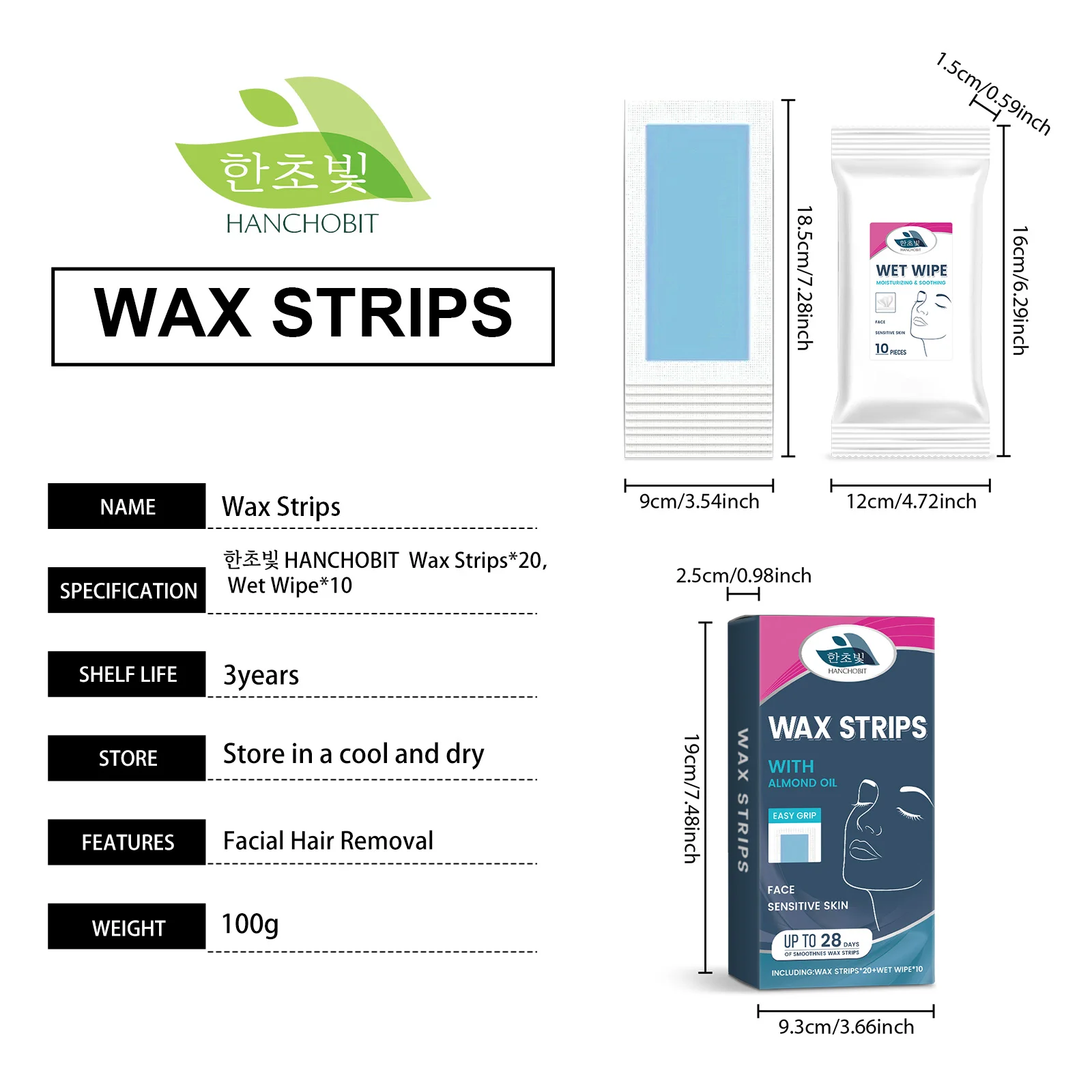 hanchobit facial hair removal wax paper gentle clean HANCHOBIT HX 118 1455
