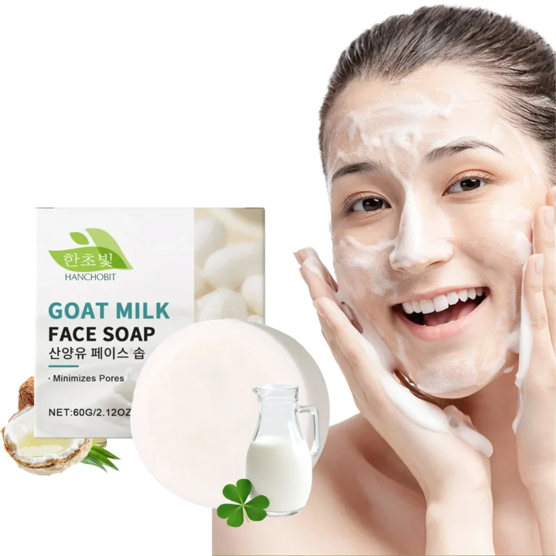 HANCHOBIT Gentle Goat Milk & Coconut Oil Cleansing Soap for Face - Image 2