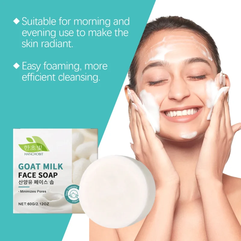 HANCHOBIT Gentle Goat Milk & Coconut Oil Cleansing Soap for Face - Image 4