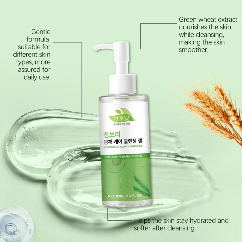 HANCHOBIT Green Wheat & Barley Cleansing Gel for Moisturizing Face - Image 4