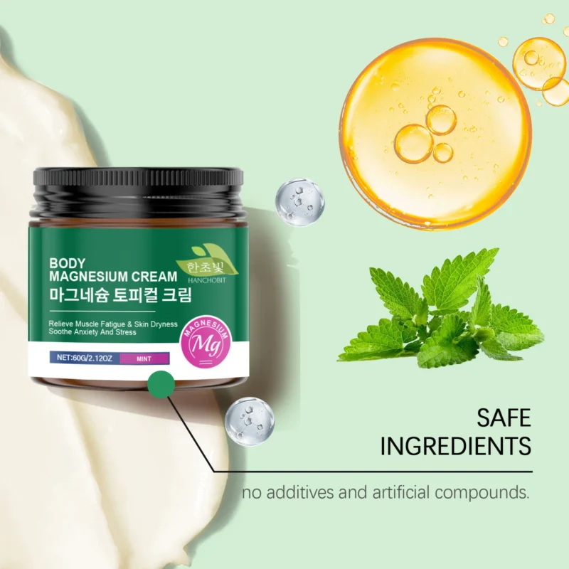HANCHOBIT Magnesium Cream with Mint - Soothing Moisturizer for Muscle Relaxation - Image 3