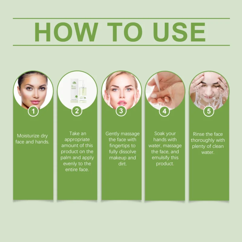 HANCHOBIT Mung Bean Makeup Remover Oil for Face, Eyes & Lips - Image 6
