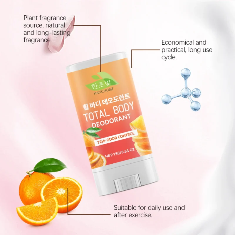 HANCHOBIT Red Orange Body Care Stick - Long-Lasting Fragrance & Odor Protection - Image 3