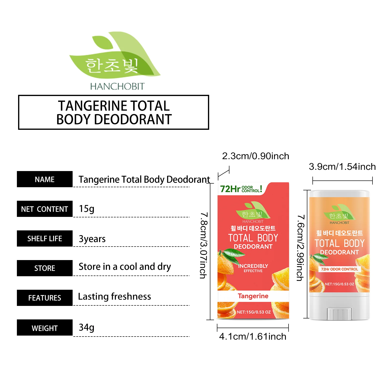 hanchobit red orange body care stick long lasting fragrance HANCHOBIT HX 68 824
