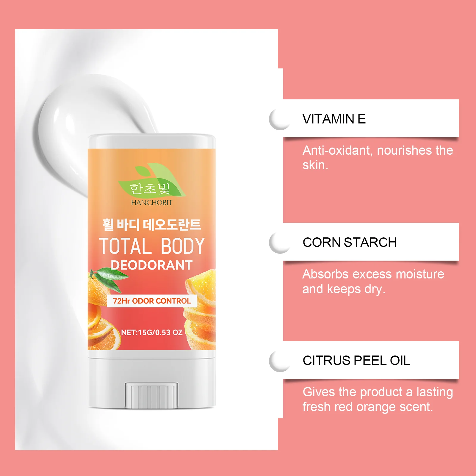 hanchobit red orange body care stick long lasting fragrance HANCHOBIT HX 68 826