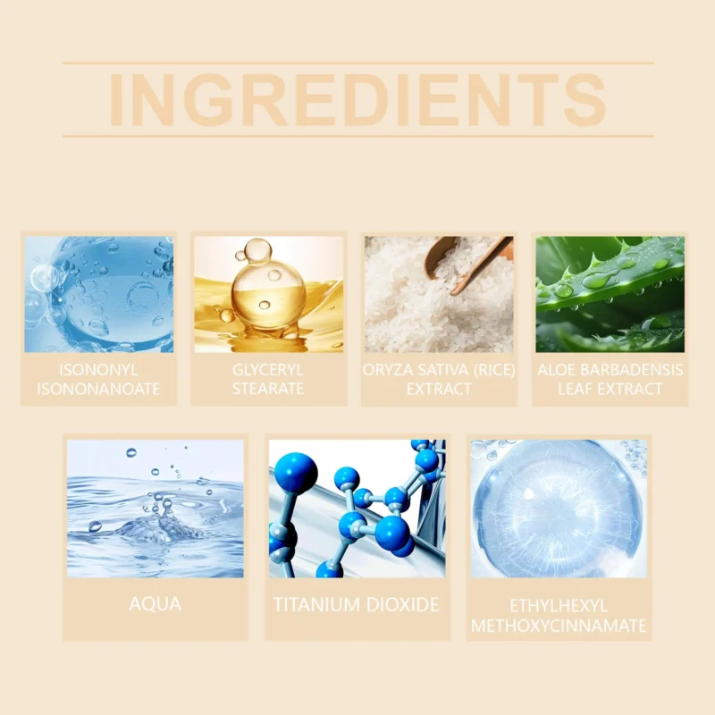 HANCHOBIT Rice Moisturizing Sunscreen Cream: Lightweight Gentle Protection - Image 5
