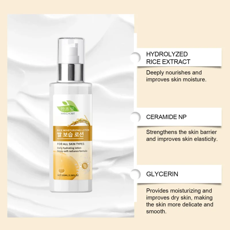 HANCHOBIT Rice Water Moisturizing Facial Lotion - Daily Hydration & Nourishment - Image 4
