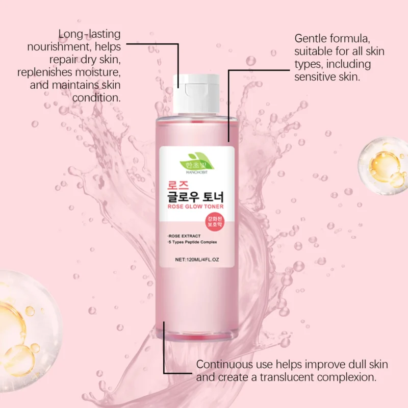 HANCHOBIT Rose Brightening Toner - Hydrating Facial Care - Image 3