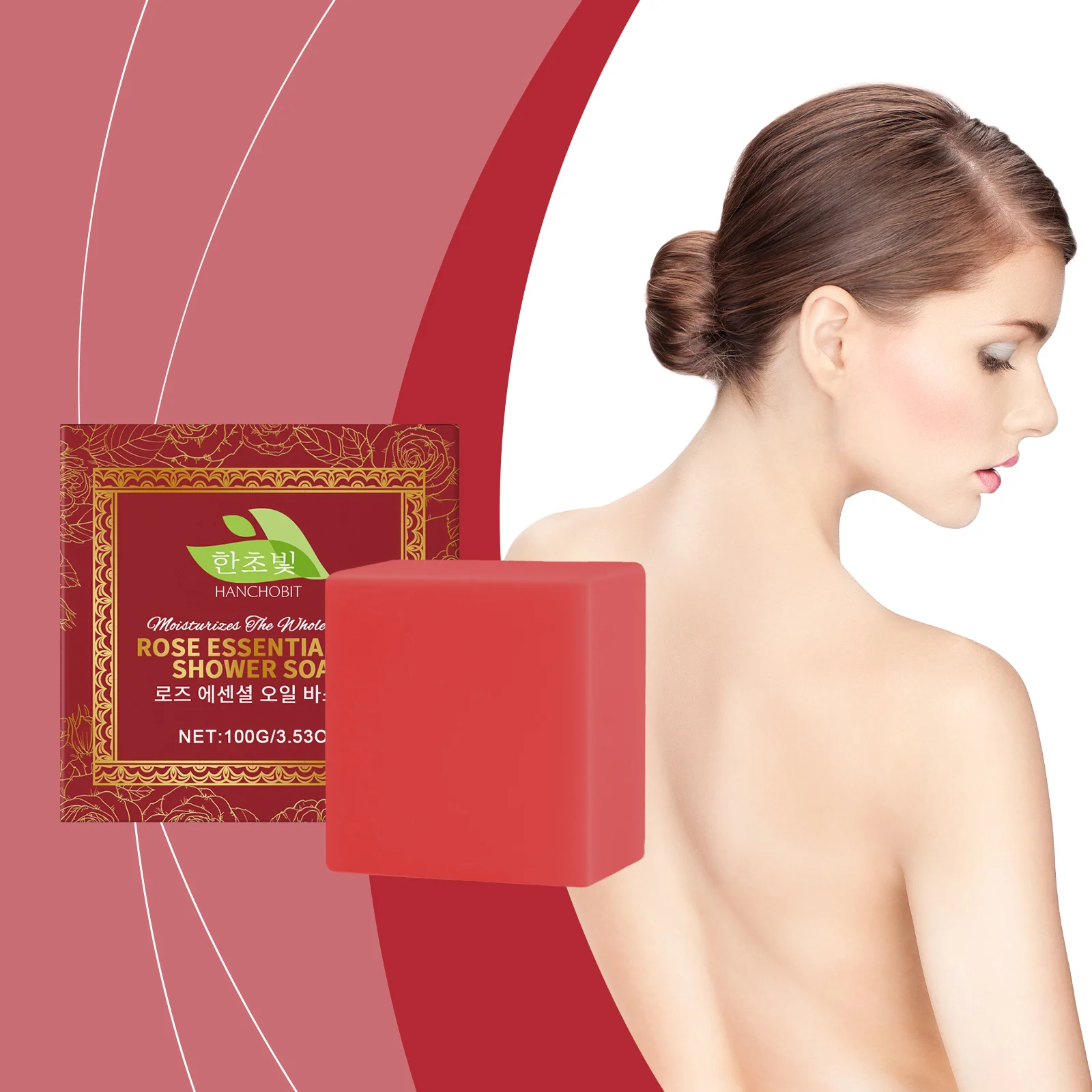 hanchobit rose essential oil bath soap moisturizing HANCHOBIT HX 90 1123