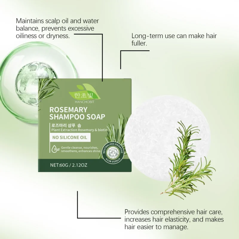HANCHOBIT Rosemary Shampoo Soap: Gentle Cleansing & Hair Repair - Image 4