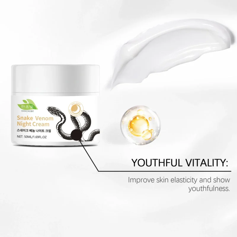 HANCHOBIT Snake Venom Night Cream - Deeply Nourishing Facial Treatment - Image 4
