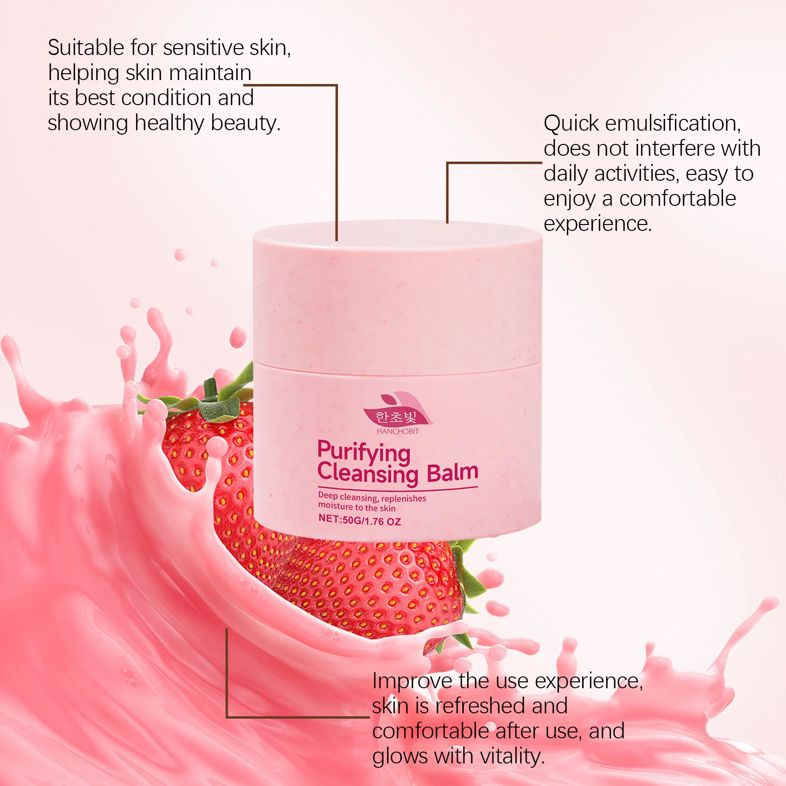 hanchobit strawberry cleansing cream mild deep cleanser HANCHOBIT HX 85 1058
