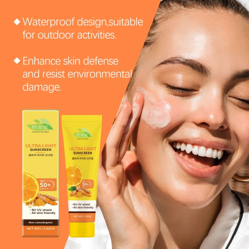 HANCHOBIT Ultra Light Sunscreen Cream - Non-Sticky Moisturizing Protection - Image 4