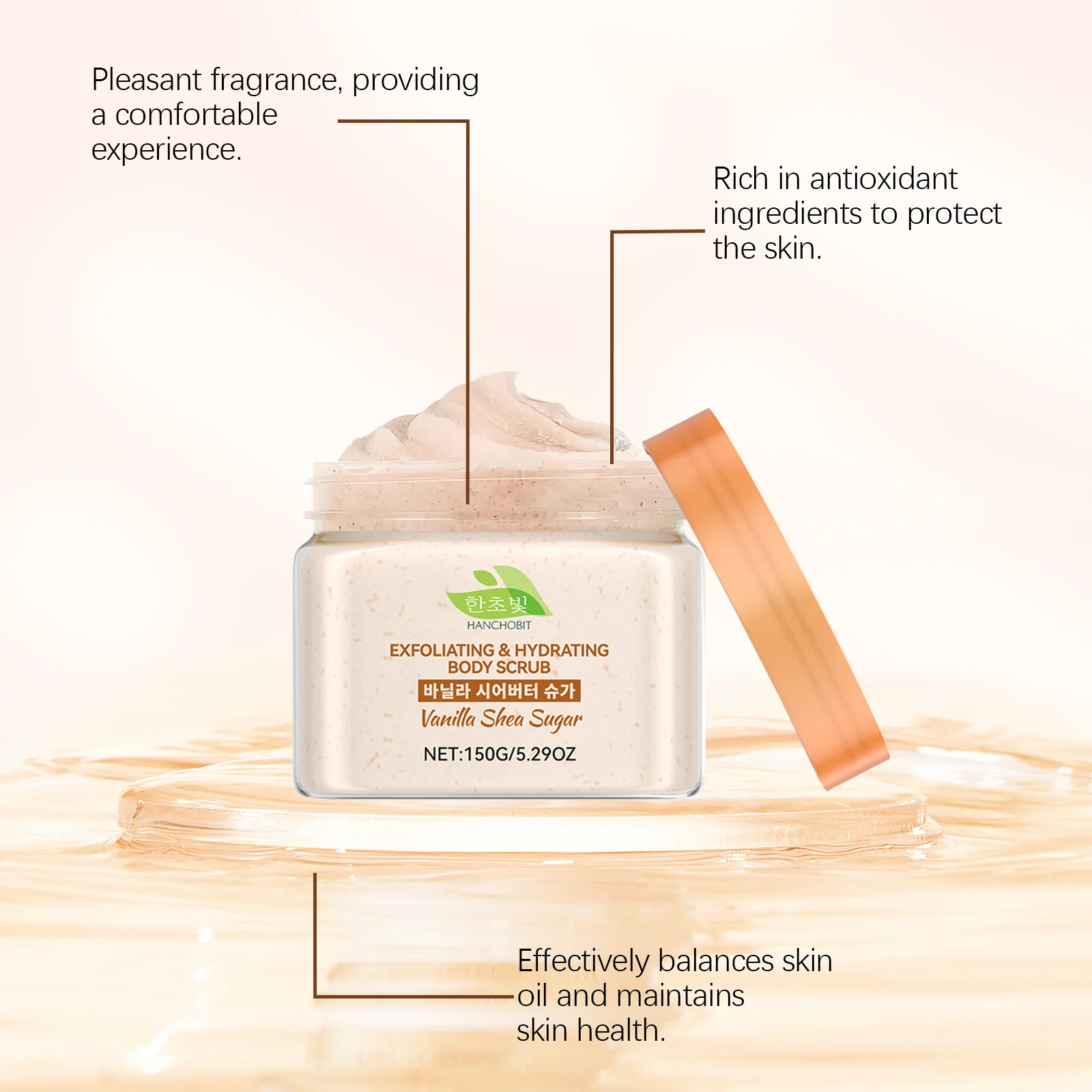 hanchobit vanilla shea butter body scrub daily nourishment HANCHOBIT HX 75 919