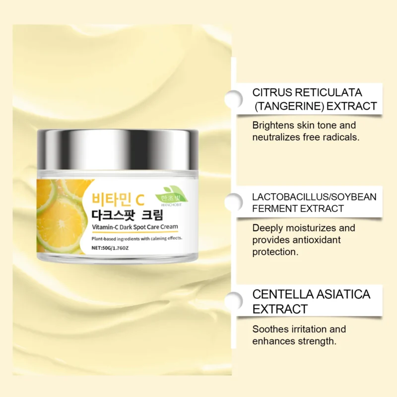 HANCHOBIT Vitamin C Facial Cream: Brightening & Moisturizing Daily Moisturizer - Image 3