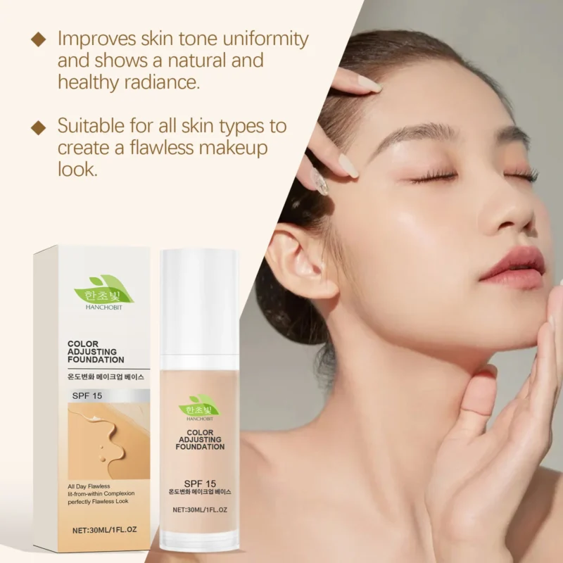 HANCHOBIT Warming Liquid Foundation - Hydrating, Waterproof, Long-Lasting - Image 4