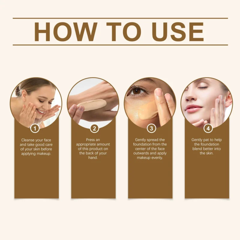 HANCHOBIT Warming Liquid Foundation - Hydrating, Waterproof, Long-Lasting - Image 6