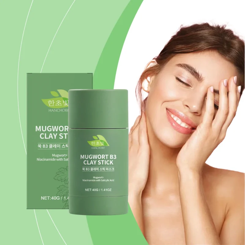 HANCHOBIT Wormwood B3 Clay Mask Stick for Cleansing & Moisturizing - Image 2