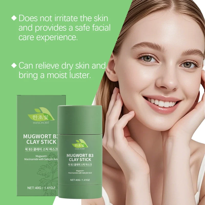 HANCHOBIT Wormwood B3 Clay Mask Stick for Cleansing & Moisturizing - Image 3